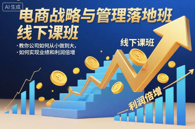 电商战略与管理落地班线下课，教你公司如何从小做到大，如何实现业绩和利润倍增【录音】-网赚项目众筹网