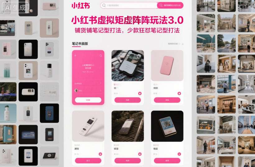 小红书虚拟矩阵玩法3.0，铺货铺笔记型打法，少款狂怼笔记型打法-网赚项目众筹网