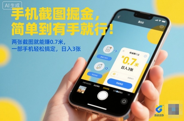 手机截图掘金，简单到有手就行！两张截图就能賺0.7米，一部手机轻松搞定，日入3张【揭秘】-网赚项目众筹网