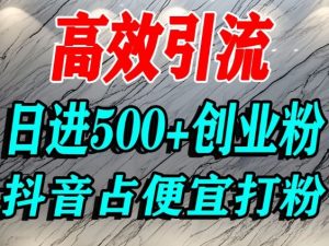 怎么打创业粉？抖音利用占便宜心理引流创业粉，单人日引500+精准流量-网赚项目众筹网