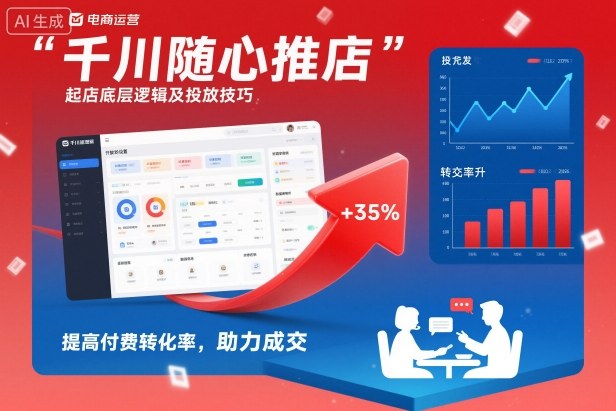 千川随心推起店底层逻辑及投放技巧，提高付费转化率，助力成交-网赚项目众筹网