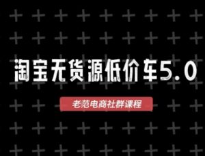 淘宝无货源价车5.0，​2025最新VIP淘宝无货源课程，1688代发，蓝海选品，零成本创业首选（更新）-网赚项目众筹网