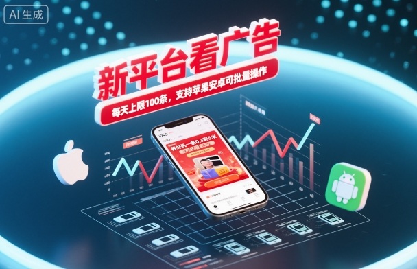 新平台看广告，养好机一条0.3到5米，每天上限100条，支持苹果安卓可批量操作-网赚项目众筹网