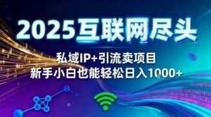 2025网创尽头王炸项目!私域IP+精准引流,新手小白在家躺賺日入1k,零经验也能上手【揭秘】-网赚项目众筹网