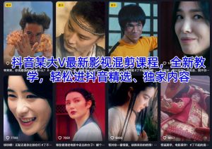抖音某大V最新影视混剪课程，全新教学，轻松进抖音精选、独家内容-网赚项目众筹网
