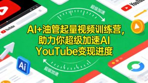 AI+油管起量视频训练营,助力你超级加速AI YouTube变现进度-网赚项目众筹网