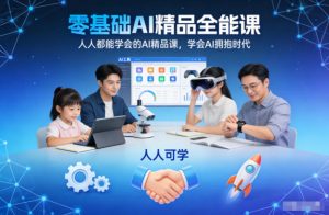 零基础AI精品全能课,人人都能学会的AI精品课,学会AI拥抱时代-网赚项目众筹网