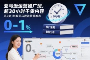 亚马逊运营推广班,超30小时干货内容,从0到1拆解亚马逊运营重难点-网赚项目众筹网