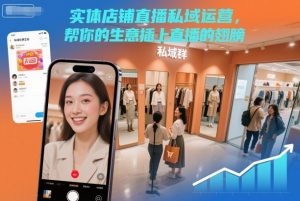 实体店铺直播私域运营,帮你的生意插上直播的翅膀-网赚项目众筹网