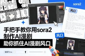 手把手教你用sora2制作AI漫剧,助你抓住AI漫剧风口-网赚项目众筹网