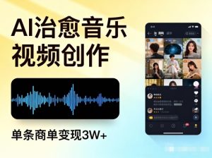 AI做治愈音乐视频，多平台投稿，单条商单变现3W+-网赚项目众筹网