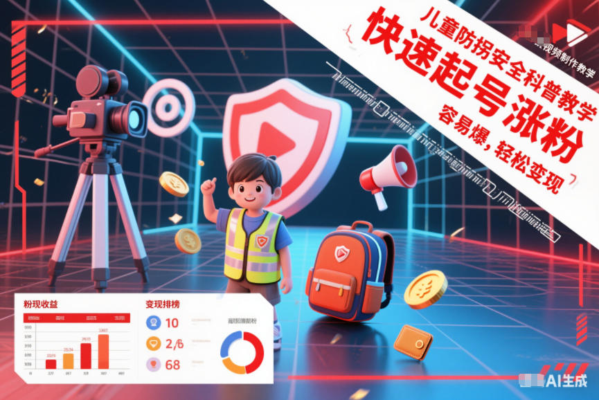 儿童防拐安全科普知识视频制作教学，快速起号涨粉，容易爆，轻松变现-网赚项目众筹网