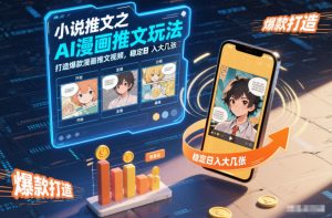 小说推文之AI漫画推文玩法，打造爆款漫画推文视频，稳定日入大几张-网赚项目众筹网