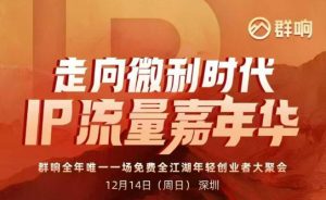 2025ip嘉年华万人12月14深圳线下课，走向微利时代，IP流量嘉年华，实操性极强的商业干货课-网赚项目众筹网