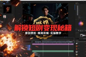 短剧拉新之原创燃剪精简剪辑实操课，解锁短剧变现秘籍-网赚项目众筹网