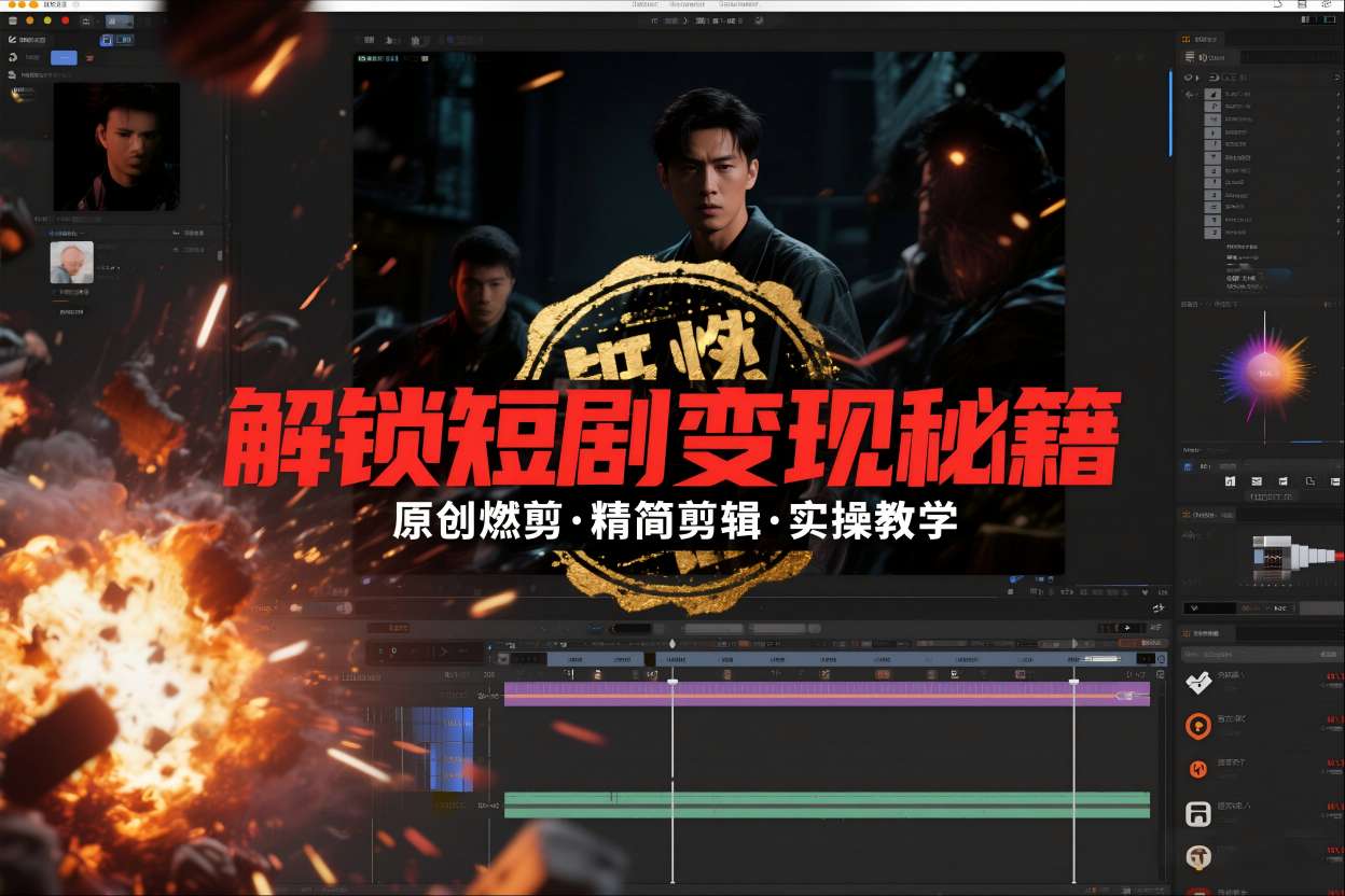 短剧拉新之原创燃剪精简剪辑实操课，解锁短剧变现秘籍-网赚项目众筹网