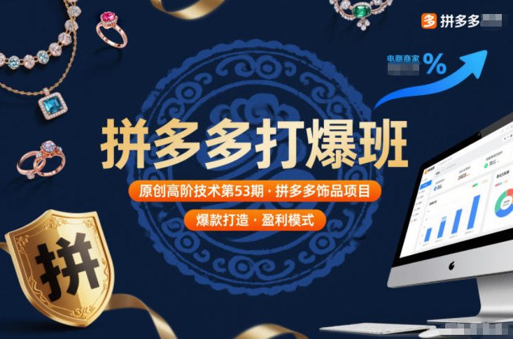 拼多多打爆班原创高阶技术第53期，拼多多饰品项目-网赚项目众筹网