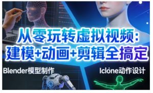 从零玩转虚拟视频：建模+动画+剪辑全搞定，轻松创作出专业级的虚拟视频内容-网赚项目众筹网