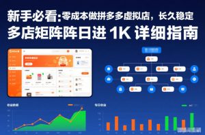 新手必看：零成本做拼多多虚拟店，长久稳定，多店矩阵日进1K详细指南【揭秘】-网赚项目众筹网