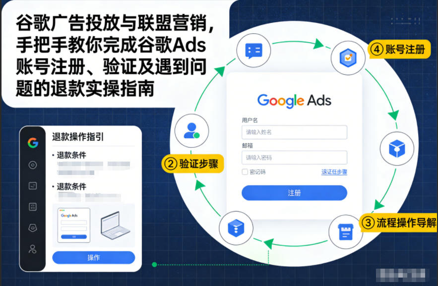 谷歌广告投放与联盟营销，手把手教你完成谷歌Ads账号注册、验证及遇到问题的退款实操指南-网赚项目众筹网
