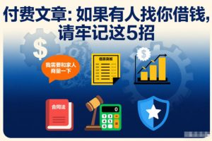 付费文章：如果有人找你借钱，请牢记这5招-网赚项目众筹网