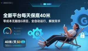 全新平台每天保底40米，零成本无脑挂G项目，全自动运行，解放双手【揭秘】-网赚项目众筹网