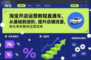 淘宝开店运营教程直通车,从基础到进阶,提升店铺流量,转化率和整体运营效率(更新11月)-网赚项目众筹网