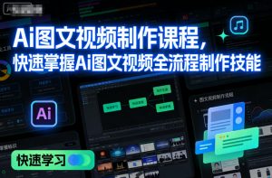 Ai图文视频制作课程,快速掌握Ai图文视频全流程制作技能-网赚项目众筹网
