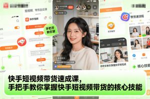 快手短视频带货速成课,手把手教你掌握快手短视频带货的核心技能-网赚项目众筹网