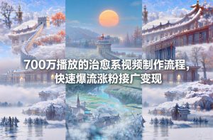 700万播放的治愈系视频制作流程,快速爆流涨粉接广变现-网赚项目众筹网